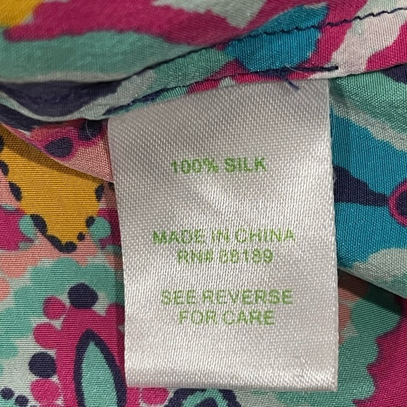 Lilly Pulitzer Silk Trace Top Crown Jewels Cutouts On Shoulders Size Small - Picture 7 of 8